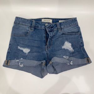 Pacsun “Supper Stretch Shortie” Ripped Jean Shorts